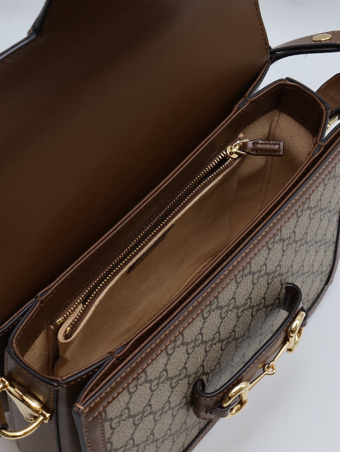 GUCCI Horsebit 1955馬銜釦馬鞍包 - 中號棕