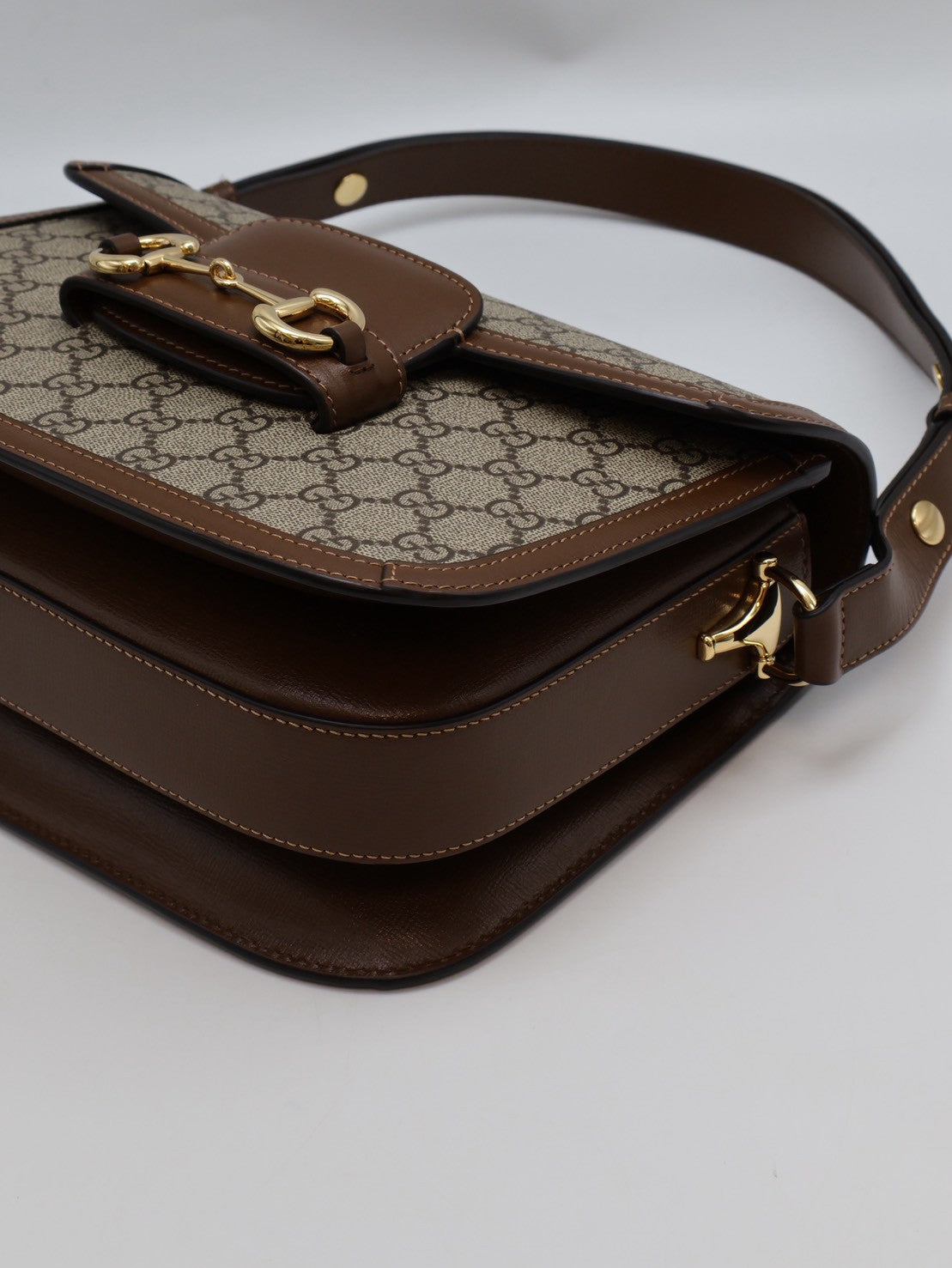 GUCCI Horsebit 1955馬銜釦馬鞍包 - 中號棕