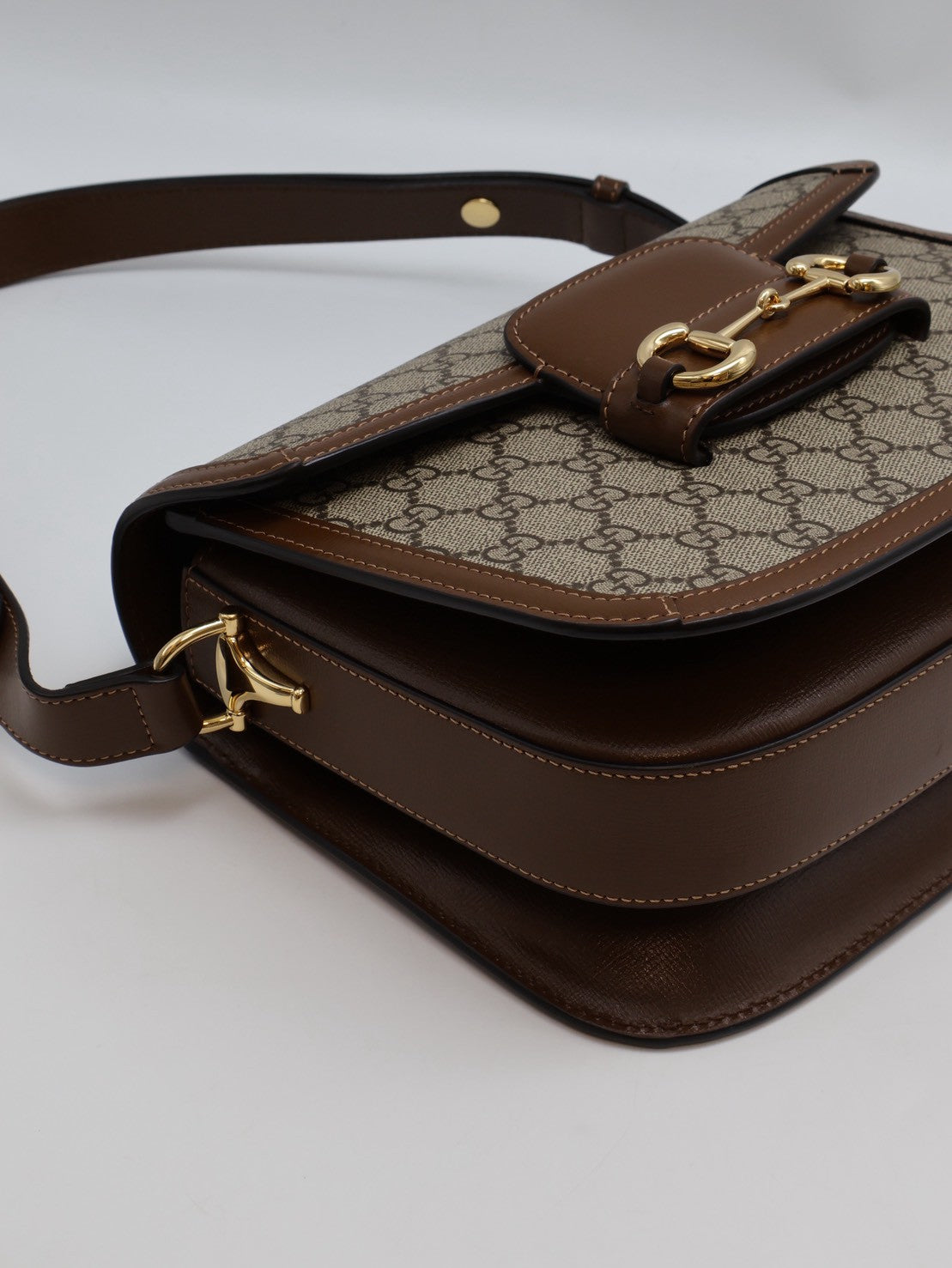 GUCCI Horsebit 1955馬銜釦馬鞍包 - 中號棕