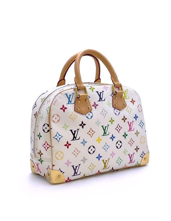 LOUIS VUITTON x 村上隆聯名白三彩鉚釘小珍包