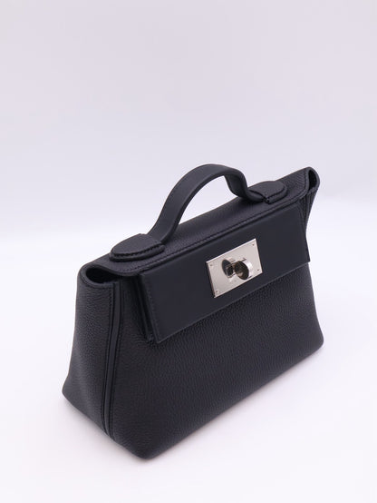 HERMES Mini 24/24 - Noir 89 黑銀 G