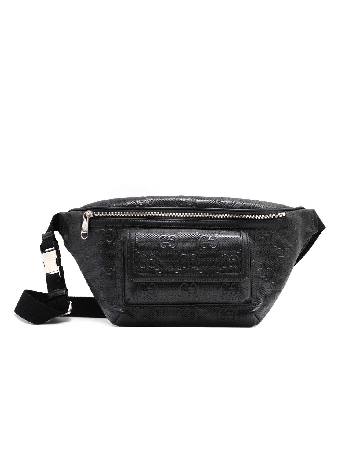 GUCCI 立體老花壓紋腰包 - all black