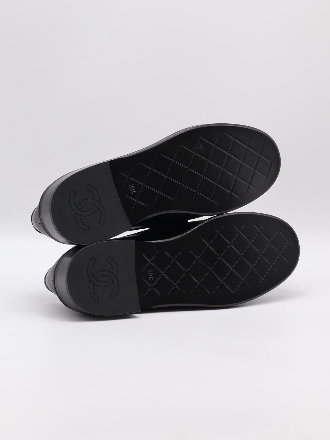 CHANEL Loafers 小羊皮樂福鞋 - 黑金 39