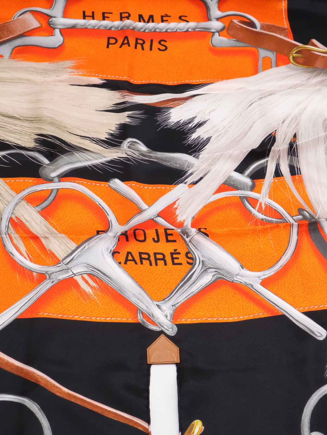 HERMES Projets Carres Poncho 馬具博物館披肩 140 - 黑