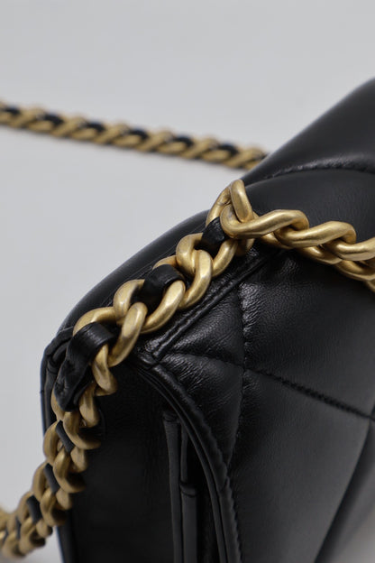CHANEL 19 經典菱格紋雙色鍊WOC - 黑金