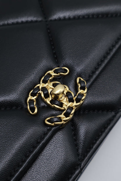 CHANEL 19 經典菱格紋雙色鍊WOC - 黑金