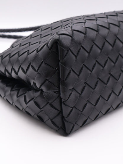 BOTTEGA VENETA Andiamo編織單肩包 - 中號黑金