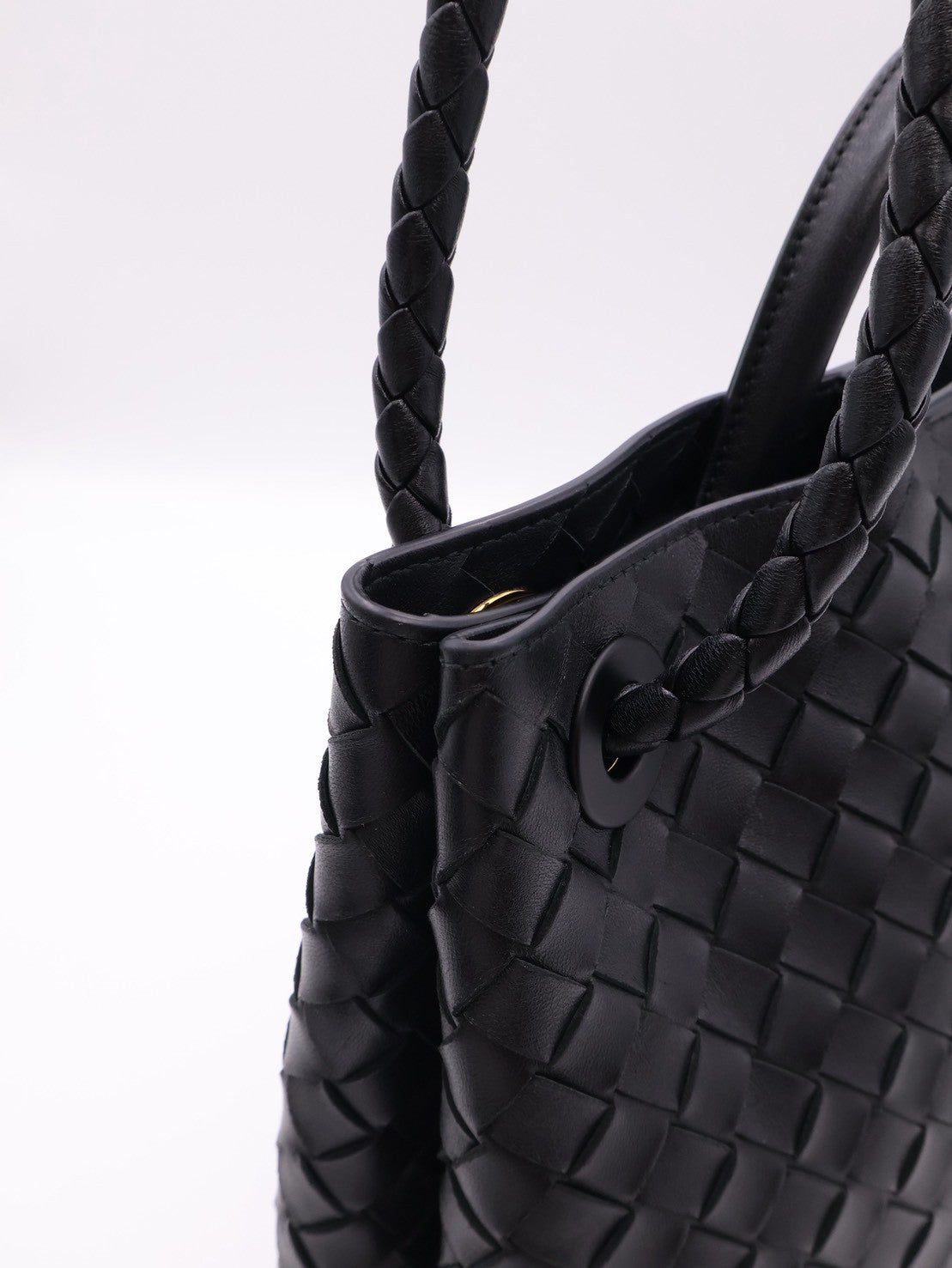 BOTTEGA VENETA Andiamo編織單肩包 - 中號黑金