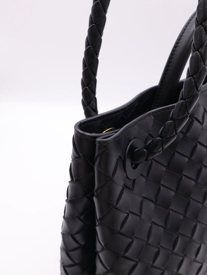 BOTTEGA VENETA Andiamo編織單肩包 - 中號黑金