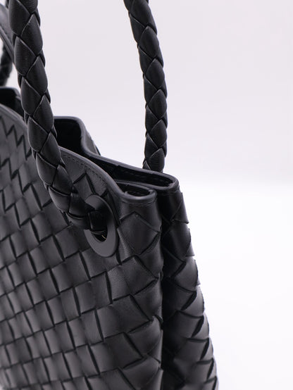 BOTTEGA VENETA Andiamo編織單肩包 - 中號黑金