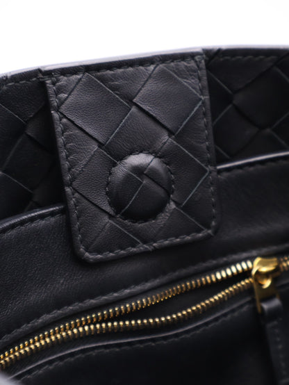 BOTTEGA VENETA Andiamo編織單肩包 - 中號黑金