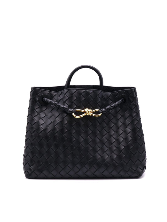 BOTTEGA VENETA Andiamo編織單肩包 - 中號黑金