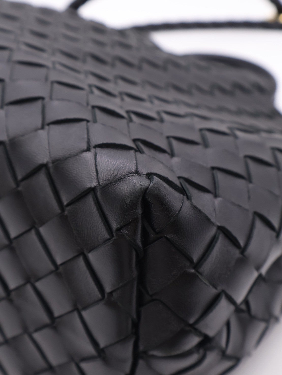 BOTTEGA VENETA Andiamo編織單肩包 - 中號黑金