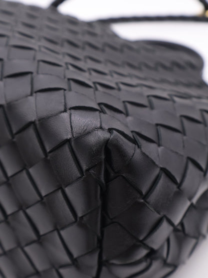 BOTTEGA VENETA Andiamo編織單肩包 - 中號黑金