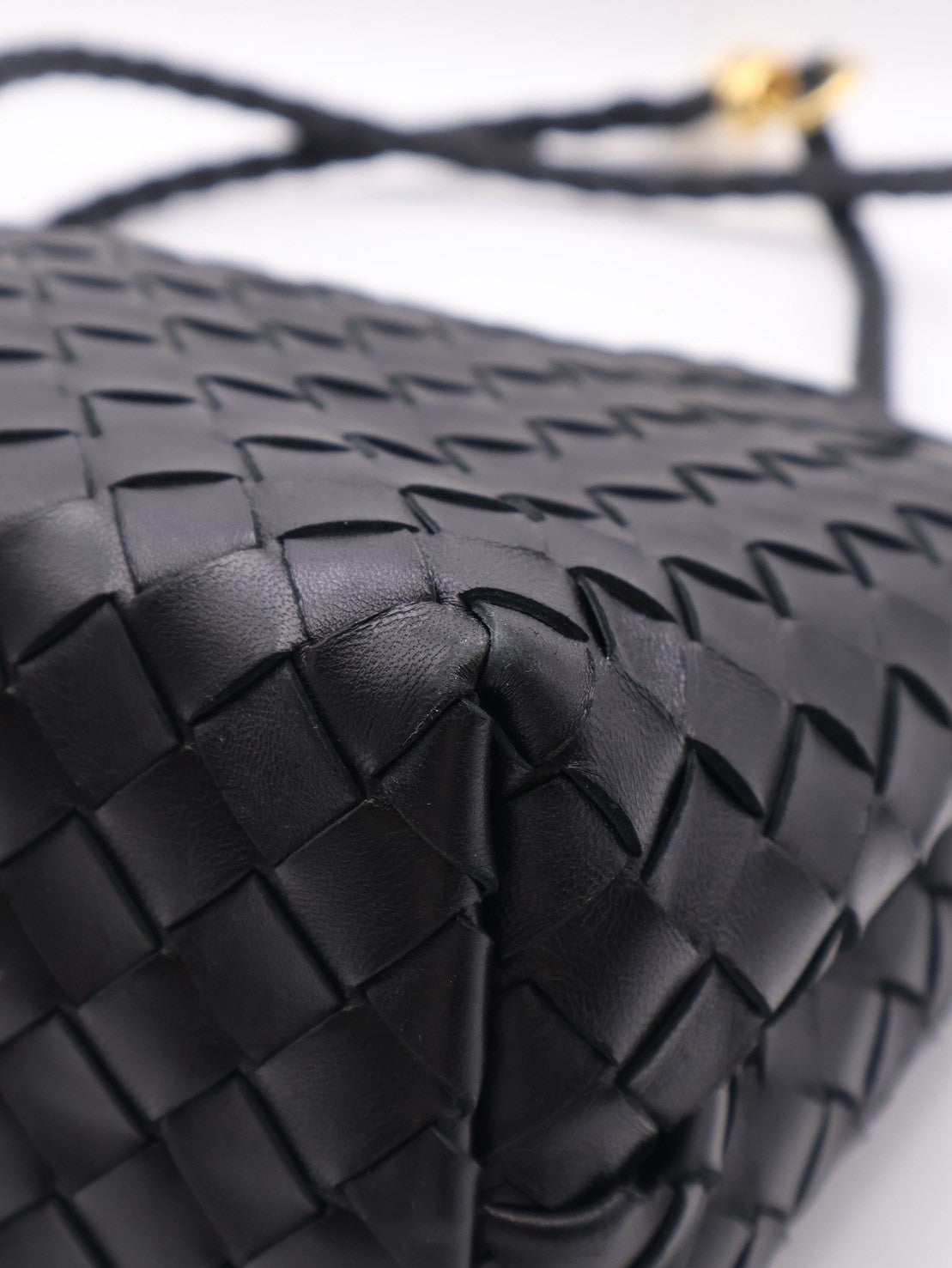 BOTTEGA VENETA Andiamo編織單肩包 - 中號黑金