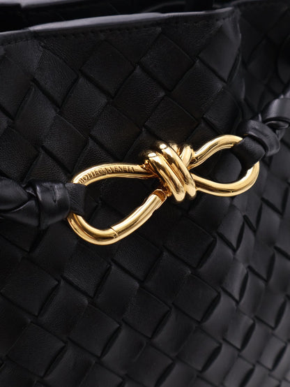 BOTTEGA VENETA Andiamo編織單肩包 - 中號黑金
