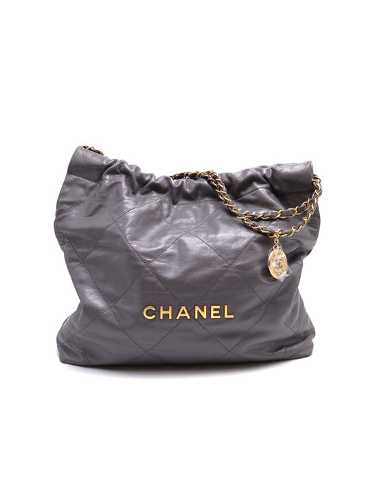 CHANEL 22 Bag - 中號深灰金