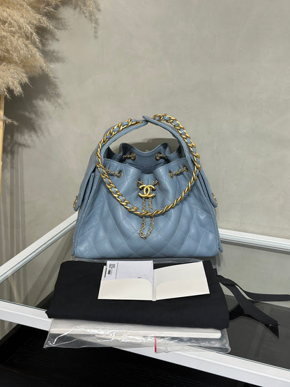 CHANEL 25 Hobo Bag - 小號霧霾藍金