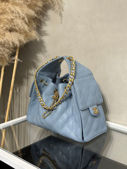 CHANEL 25 Hobo Bag - 小號霧霾藍金