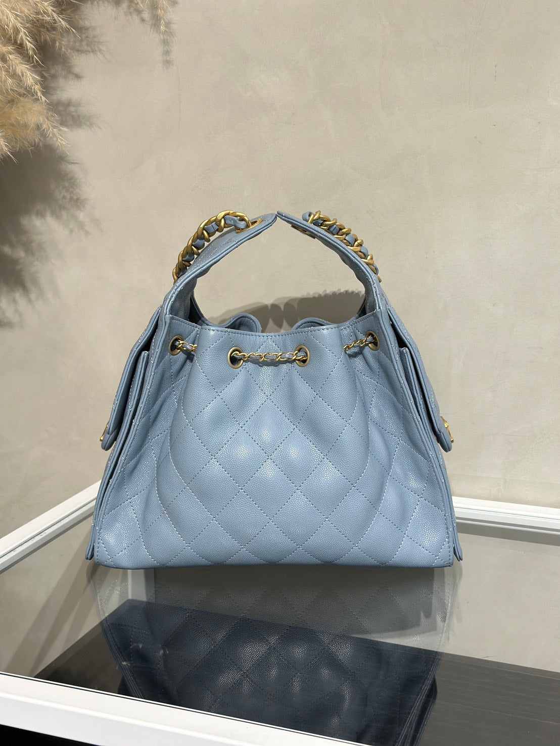 CHANEL 25 Hobo Bag - 小號霧霾藍金