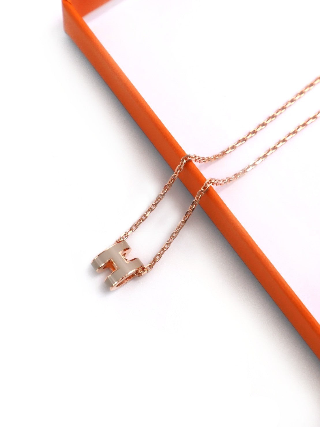 HERMES Mini Pop H項鍊 - 奶茶玫瑰金