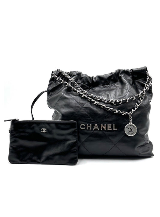 【Preowned】CHANEL 22 Bag - 黑銀中號