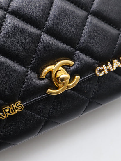 CHANEL 23C季節款口蓋包Mini CF20 - 黑金