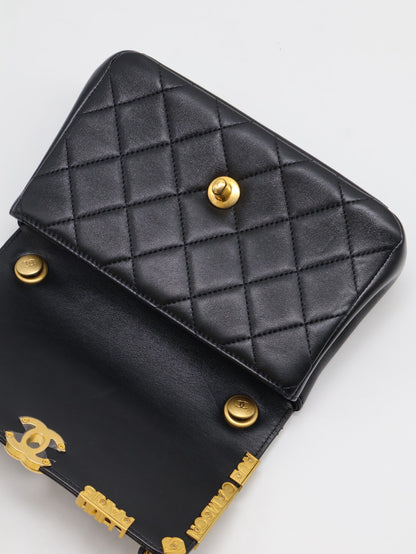 CHANEL 23C季節款口蓋包Mini CF20 - 黑金