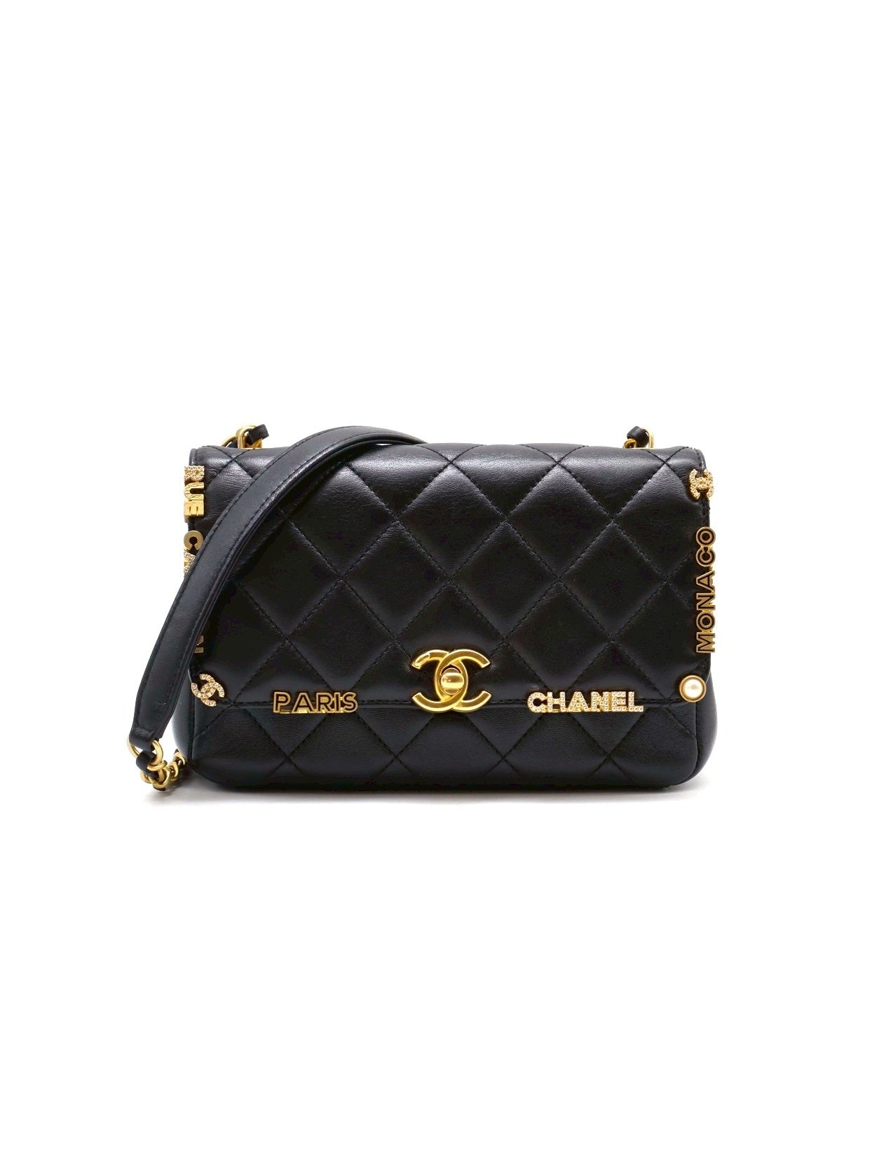 CHANEL 23C季節款口蓋包Mini CF20 - 黑金