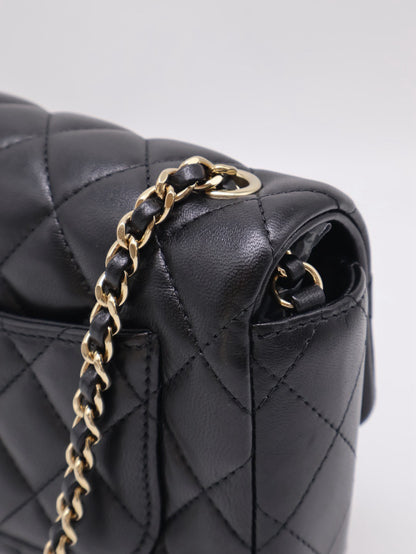 CHANEL 經典口蓋包Mini CF18 - 黑金