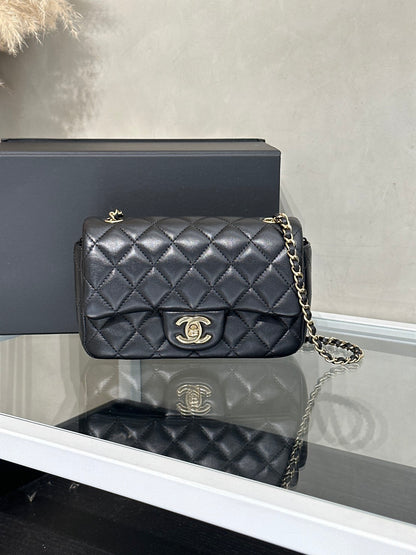 CHANEL 經典口蓋包Mini CF18 - 黑金