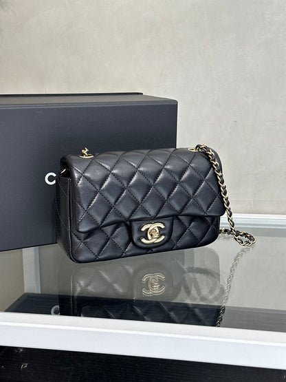 CHANEL 經典口蓋包Mini CF18 - 黑金