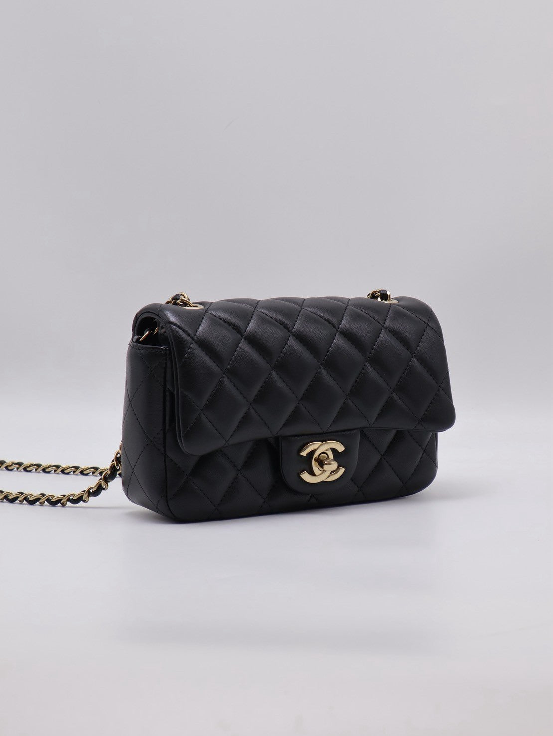 CHANEL 經典口蓋包Mini CF18 - 黑金