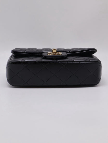 CHANEL 經典口蓋包Mini CF18 - 黑金