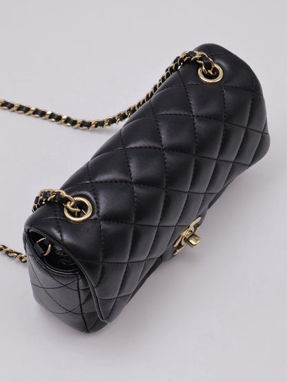 CHANEL 經典口蓋包Mini CF18 - 黑金