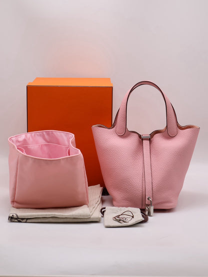 HERMES Picotin 18 - Rose Sakura 3Q 櫻花粉銀 B