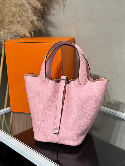 HERMES Picotin 18 - Rose Sakura 3Q 櫻花粉銀 B