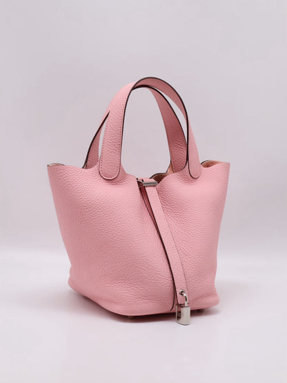 HERMES Picotin 18 - Rose Sakura 3Q 櫻花粉銀 B