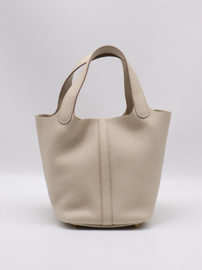 HERMES Picotin 18 - Beton 8L 冰川白金 U