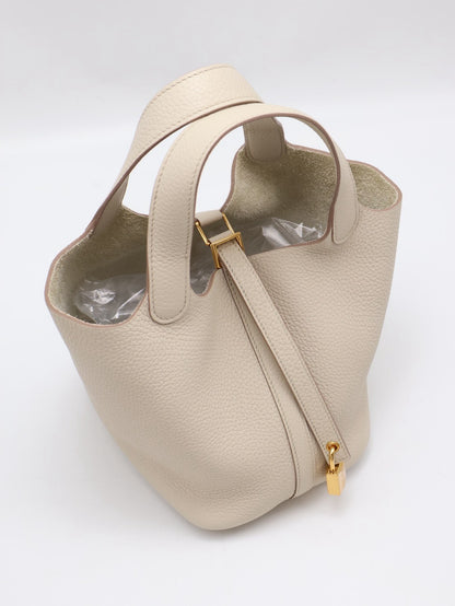 HERMES Picotin 18 - Beton 8L 冰川白金 U