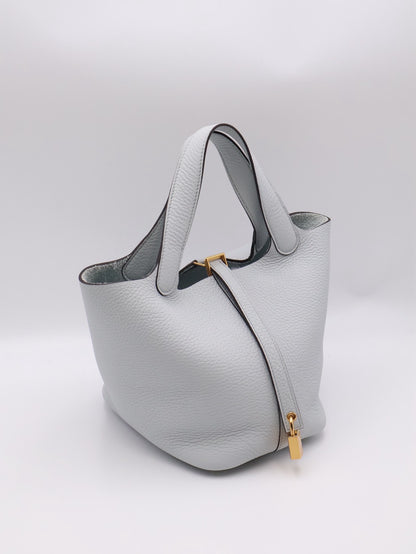 HERMES Picotin 18 - Bleu Pale 08 聖杯藍金 Z