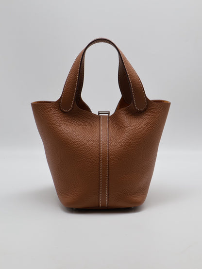 HERMES Picotin 18 - 金棕銀 B