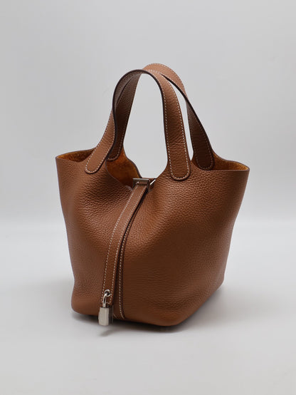 HERMES Picotin 18 - 金棕銀 B