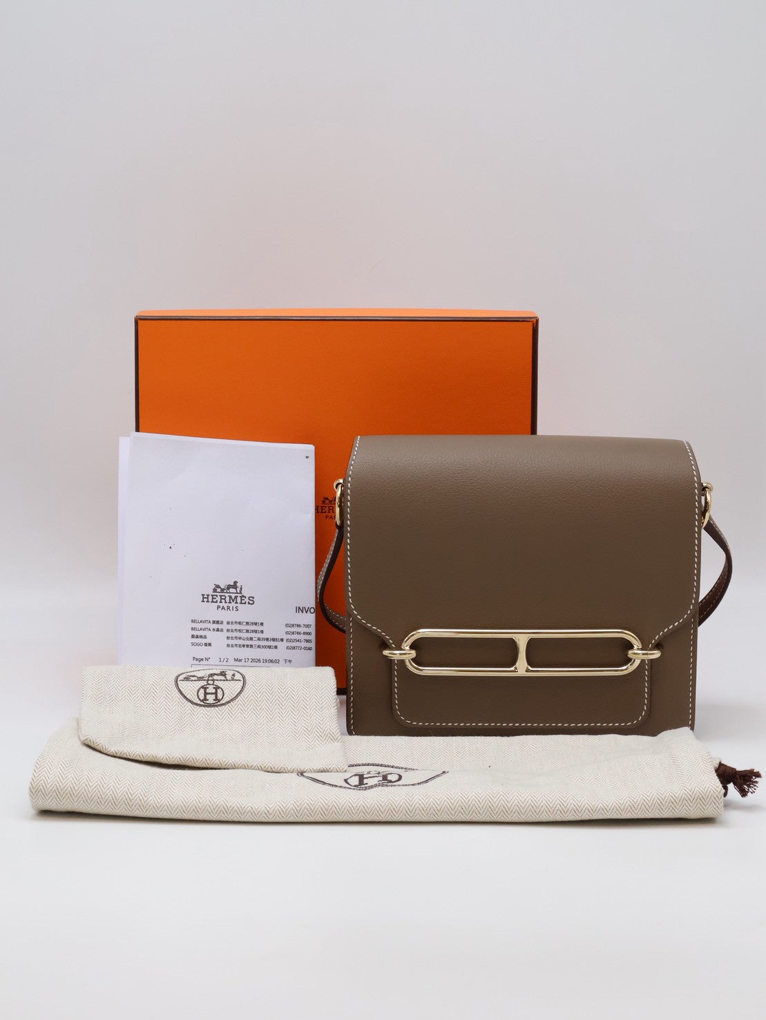 HERMES Mini Roulis - Etoupe 18 大象灰銀 K