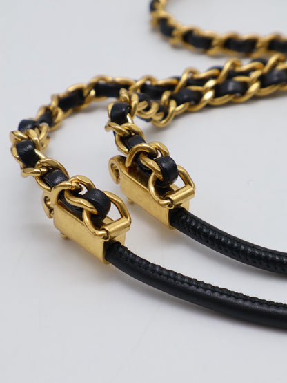 CHANEL 22 Mini Bag 珍珠雙C鍊 - 黑金