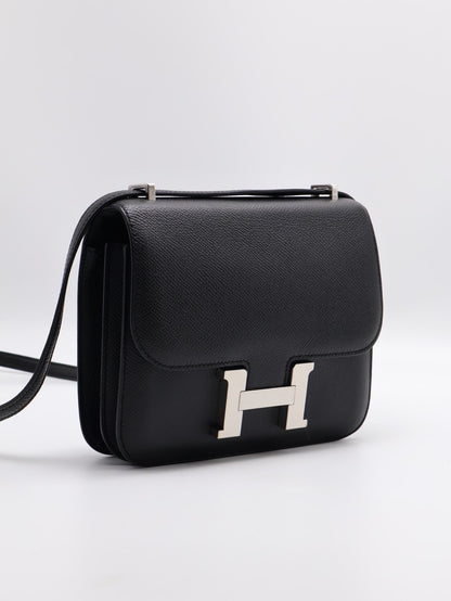 HERMES Mini constance 19 - 黑銀 C