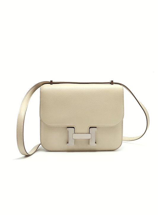 [限時95折]HERMES Mini Constance 19 - 奶昔白銀 D