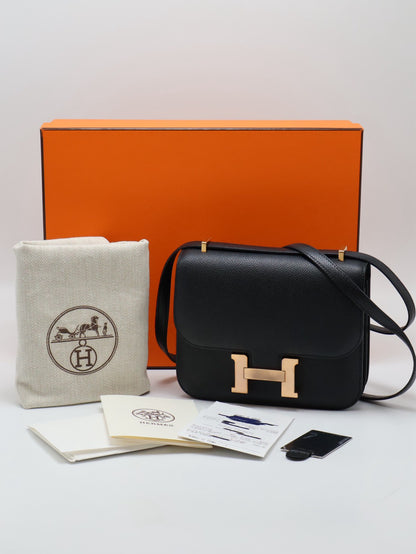 HERMES Mini Constance 19 - 黑玫瑰金 W