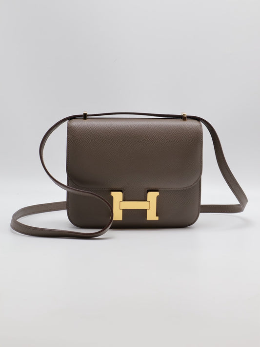 HERMES Mini constance 19 - 錫器灰金 Z