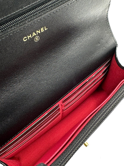 CHANEL 19 經典菱格紋雙色鍊WOC - 黑金